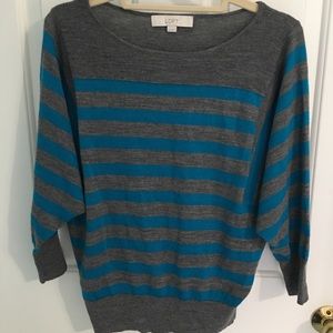 LOFT Striped Dolman Sleeve Sweater
